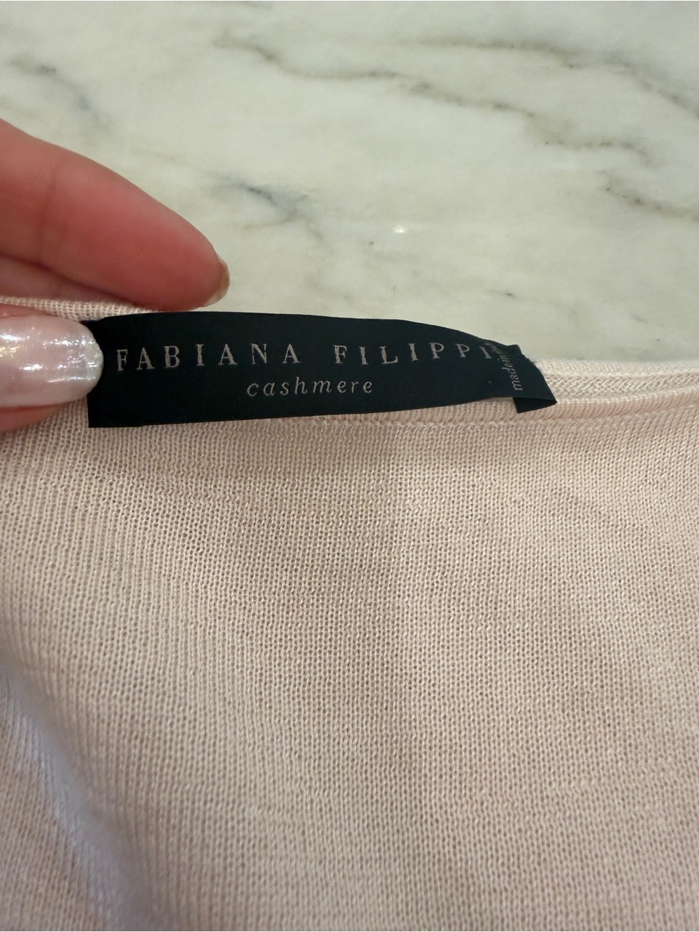 Fabiana Filippi Cashmere Blush Boatneck Lightweight Sweater Single Strap - Picture 3 of 10